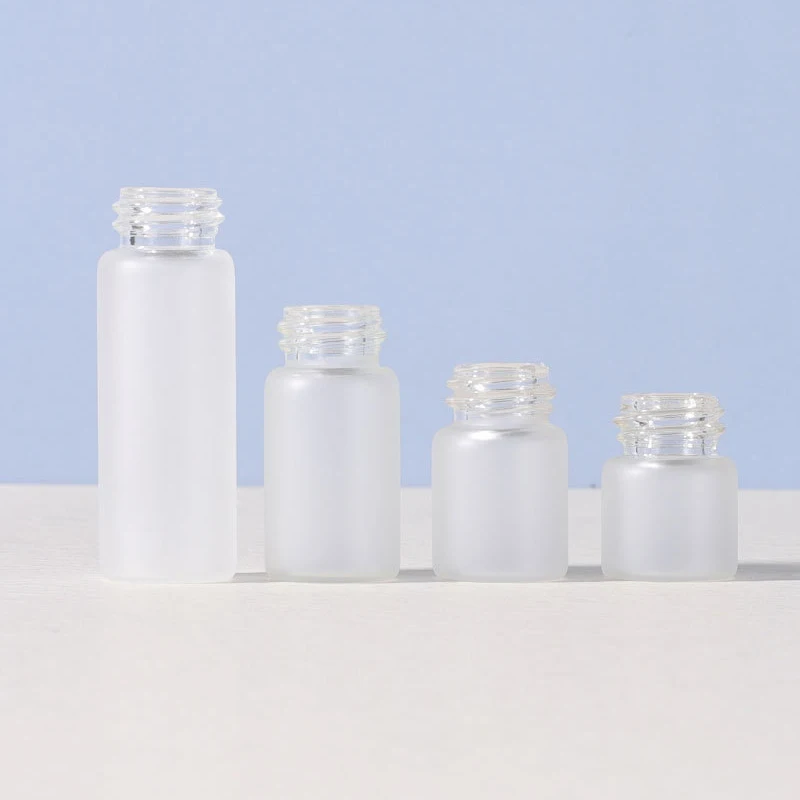 1 ml 2 ml 3 ml 5 ml transparent frosted glass bottle with rose gold dropper