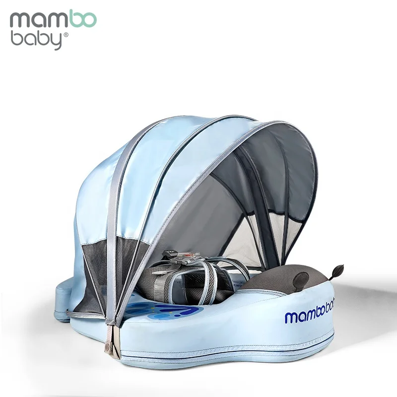 2022 Factory Mambo Baby Non-Inflatable Chest  Float Baby Swimming Ring Hot Sale Customize Summer Floating Baby Float With Canopy
