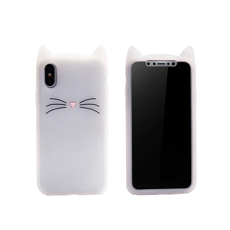 
High quality cartoon 3D cat soft silicone cell phone case for iphone 11 x xs xr 7 8 plus 