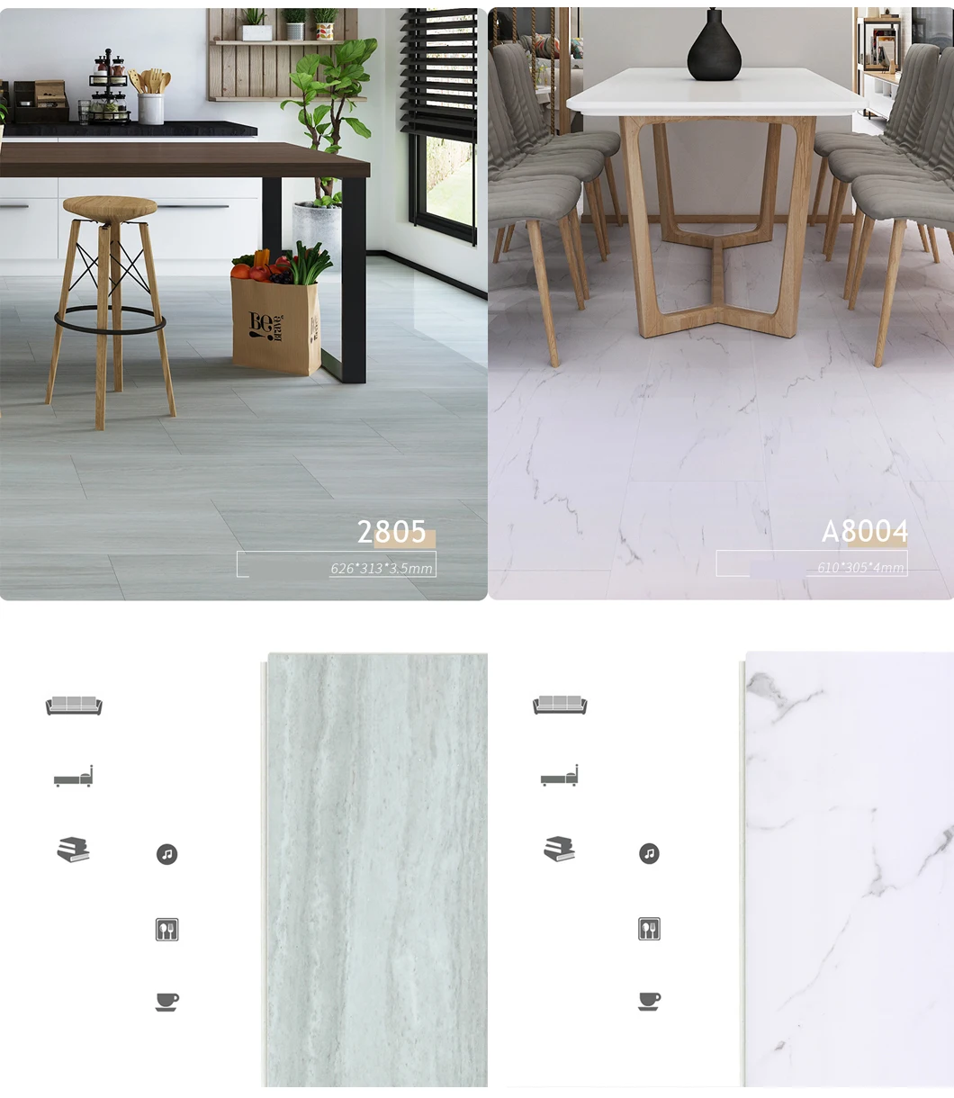 Wholesale Laminate Wooden Color Marble Stone Plastic Composite Lvt Lvp Spc Flooring Bathroom PVC Luxury Vinyl Plank wall tile