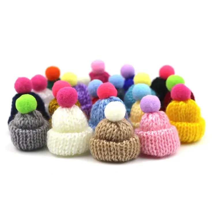 Assorted  Wool Hat children hair accessories milk tea cup decorative hat doll  Mini Pom Pom Hat