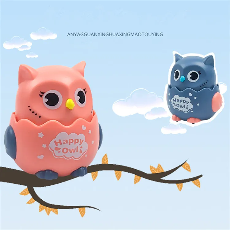 
Hot selling creative owl pull back press slip toy cute animal mini toys 