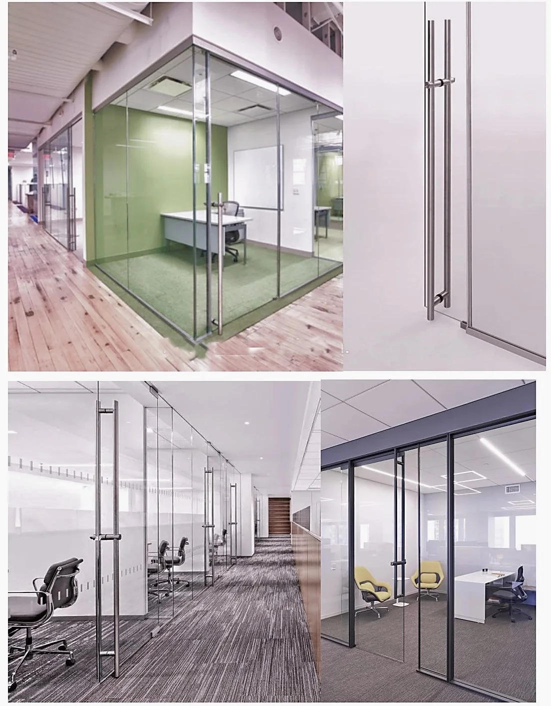 Stainless Steel Hardware Sliding Pull H Type Handles Interior Shower Bathroom Glass Door Handle