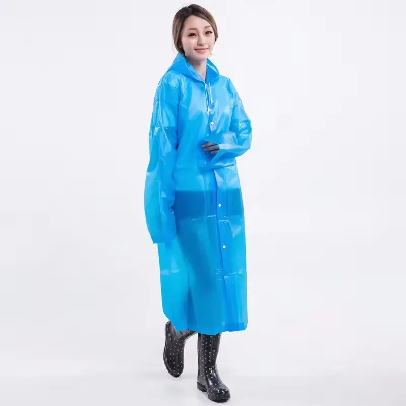 BOFA Multiple Colors Waterproof Long Raincoat Tour Camp Hiking Plastic Disposable Rain EVA Ponchos for Adults