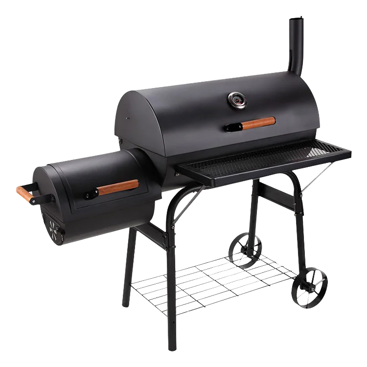 Restaurant Use Custom Black Charcoal Grill Barbecue BBQ Grill Offset twins bbq smoker grill commercial