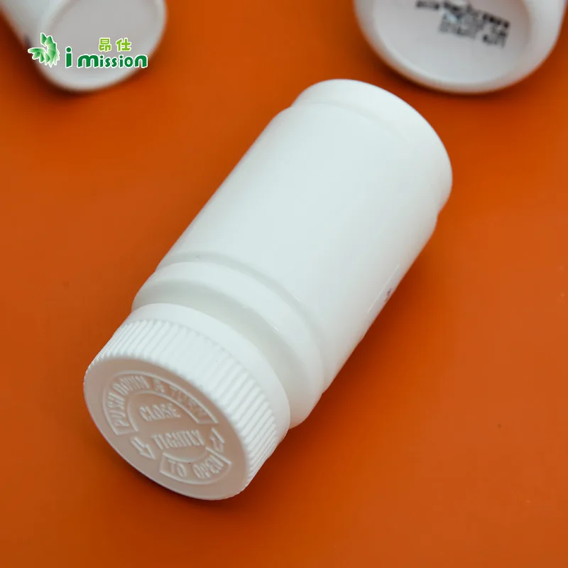 wholesale 100ml PET plastic bottle pill bottle with easy pull off lid/flip over caps for medicine