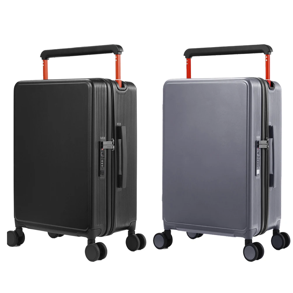 OEM Wide Aluminum Trolley Luggage sets Pure PC Anti-scratch Airline Approved 20inch Carry On Travel Suitcase Accept custom Logo