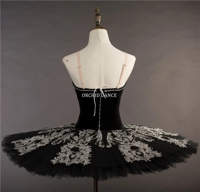 Hot Sale Professional High Quality 12 Layers Women Adult Dance Performance Costumes Swan Lake Black Ballet Tutu