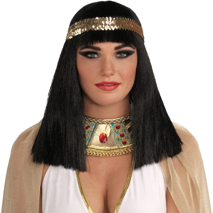 Black Friday Deals EGYPT QUEEN The Real Cleopatra Wig Cosplay Cleoup Short Synthetic Wigs With Headband