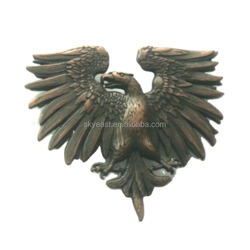 Низкий минимальный заказ от производителя, горячая Распродажа, индивидуальный дизайн, античный 3D приподнятый логотип, металлические значки орла