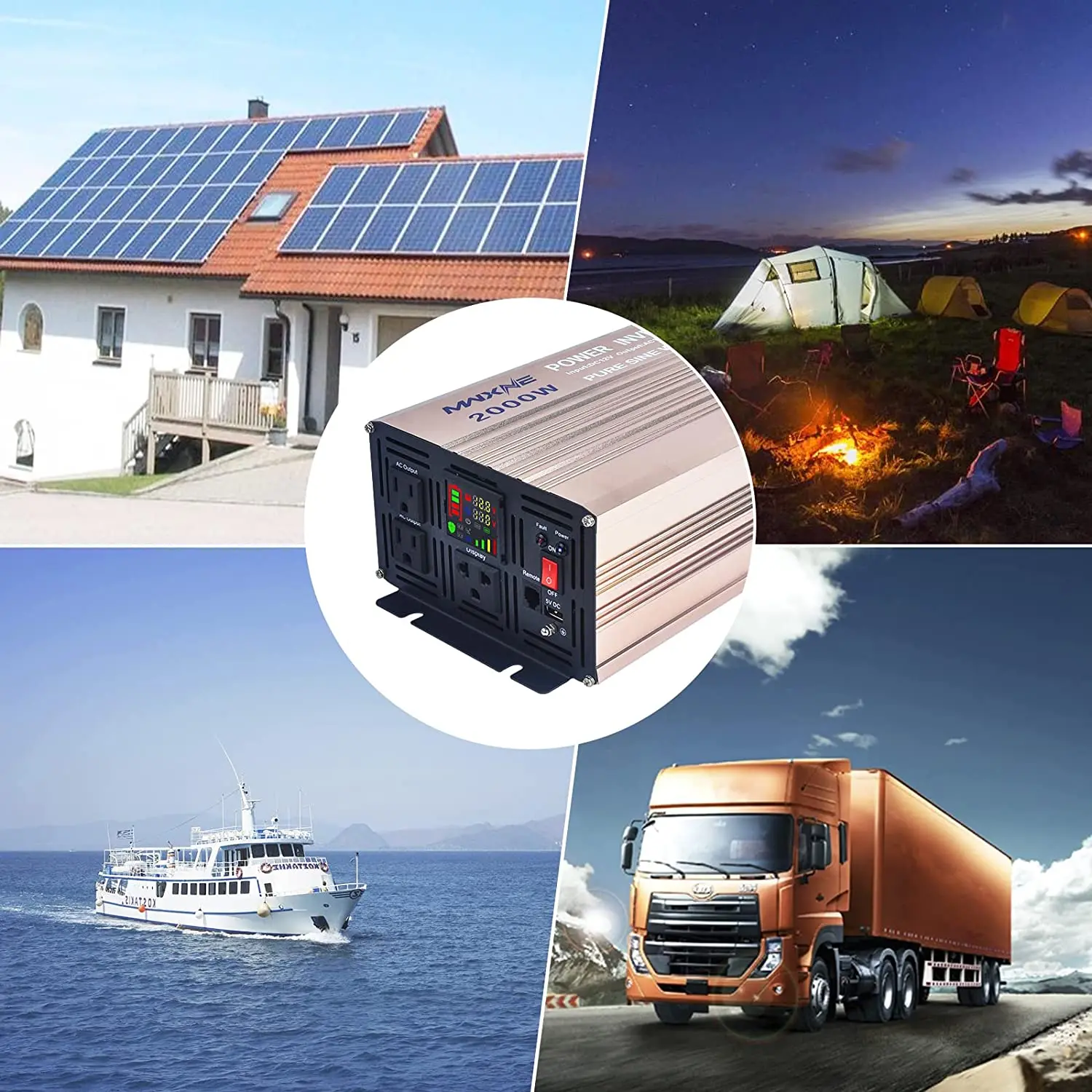 Wholesale 12v 220v 2000w Dc To Ac Car Power Voltage Converter High Frequency Pure Sine Wave Inverter