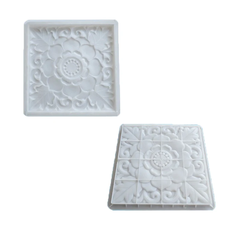 Plastic mold for sidewalk tiles, Buddha bead tiles, park decorative tiles, cement prefabricated plastic mold 40*40*2.5