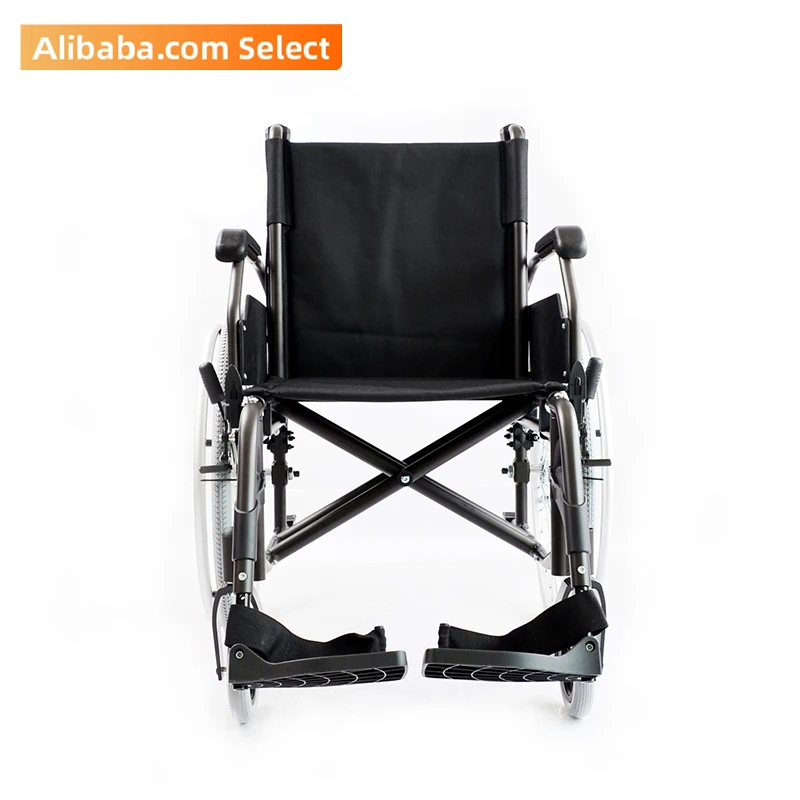 manual stair climbing wheelchair aluminum self-propelled wheelchair with adjustable footplate height for disabled