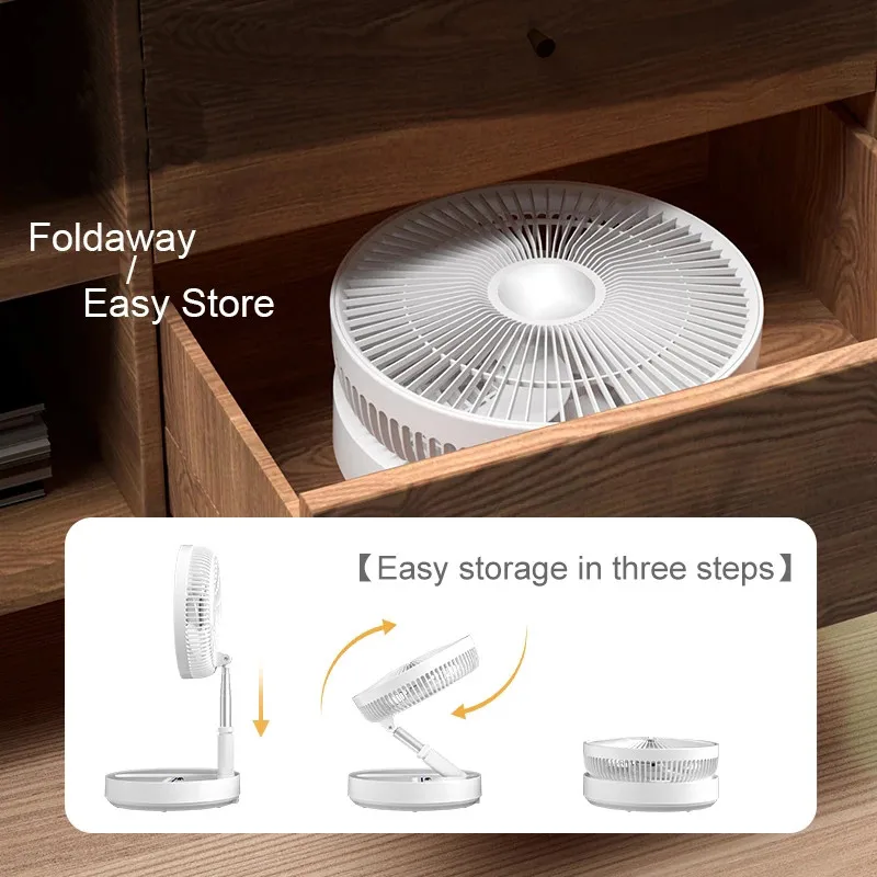 New Arrival Mini Fan Fold Portable Usb Outdoor Standing Table Fan Low Noise Adjustable Rechargeable Desktop Air Cooler Fan