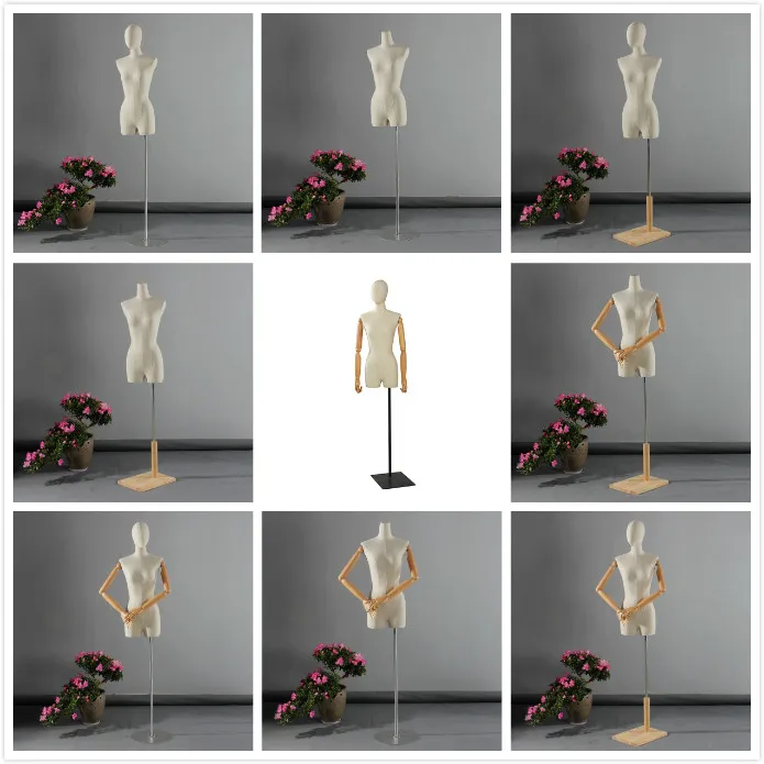 
Factory Direct Adjustable Korean Clothing Store Window Dummy Platform Woman Half Body Mannequin Props 