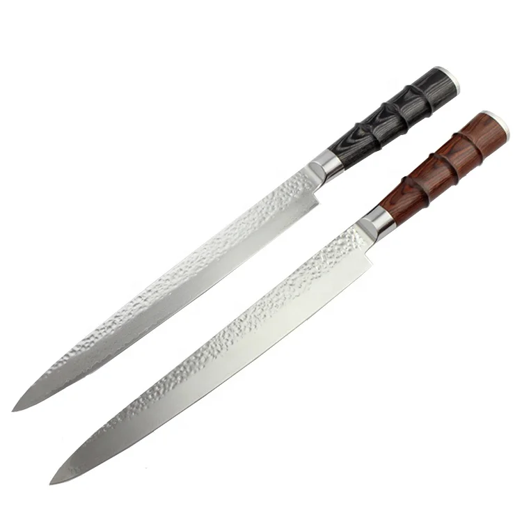 Bluefin Tuna Sashimi Knife Damascus Slicing Knife With Pakka Handle