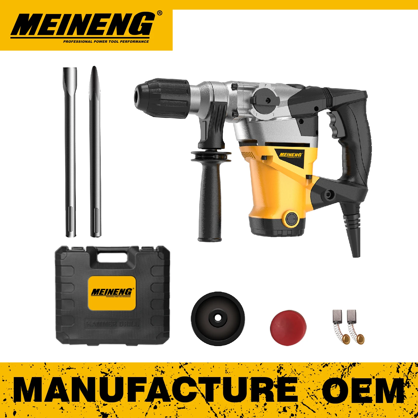 220V Electric Impact Hammer Drill Machine DIY Grade with Max. 32mm Drilling Diameter Corded