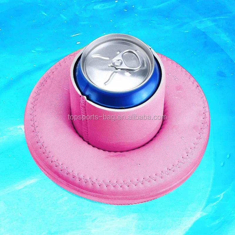 Neoprene Floating Drink Holder Plain Blank Summer Reusable Can Sleeves Drink Pool Floats Cup Holders
