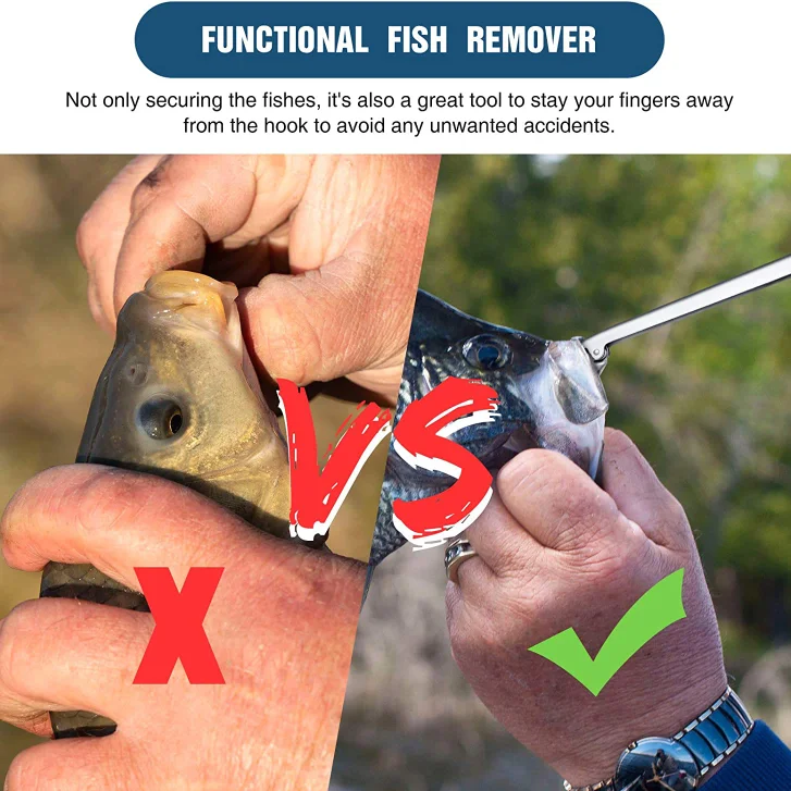 Stainless Steel Fish Hook Remover Fishing Extractor Freshwater and Saltwater Hooker Tool for Fishing, 11-1/2 inch