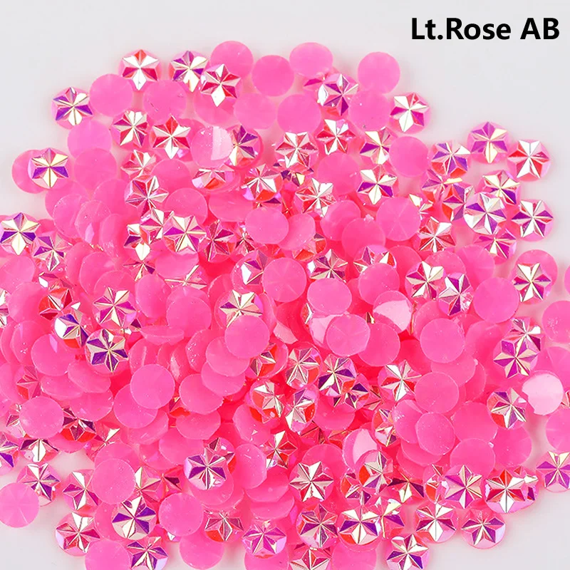 Factory Sales Jelly Bottom Ice Flowers Shape Round Strass Stones Flatback Resin AB Rhinestone For DIY Crafts Stick