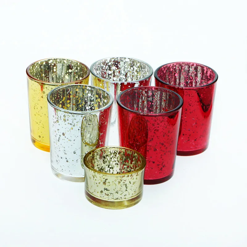 Christmas electroplated silver spray color candle jars creative starry sky candles wax cup for candle making