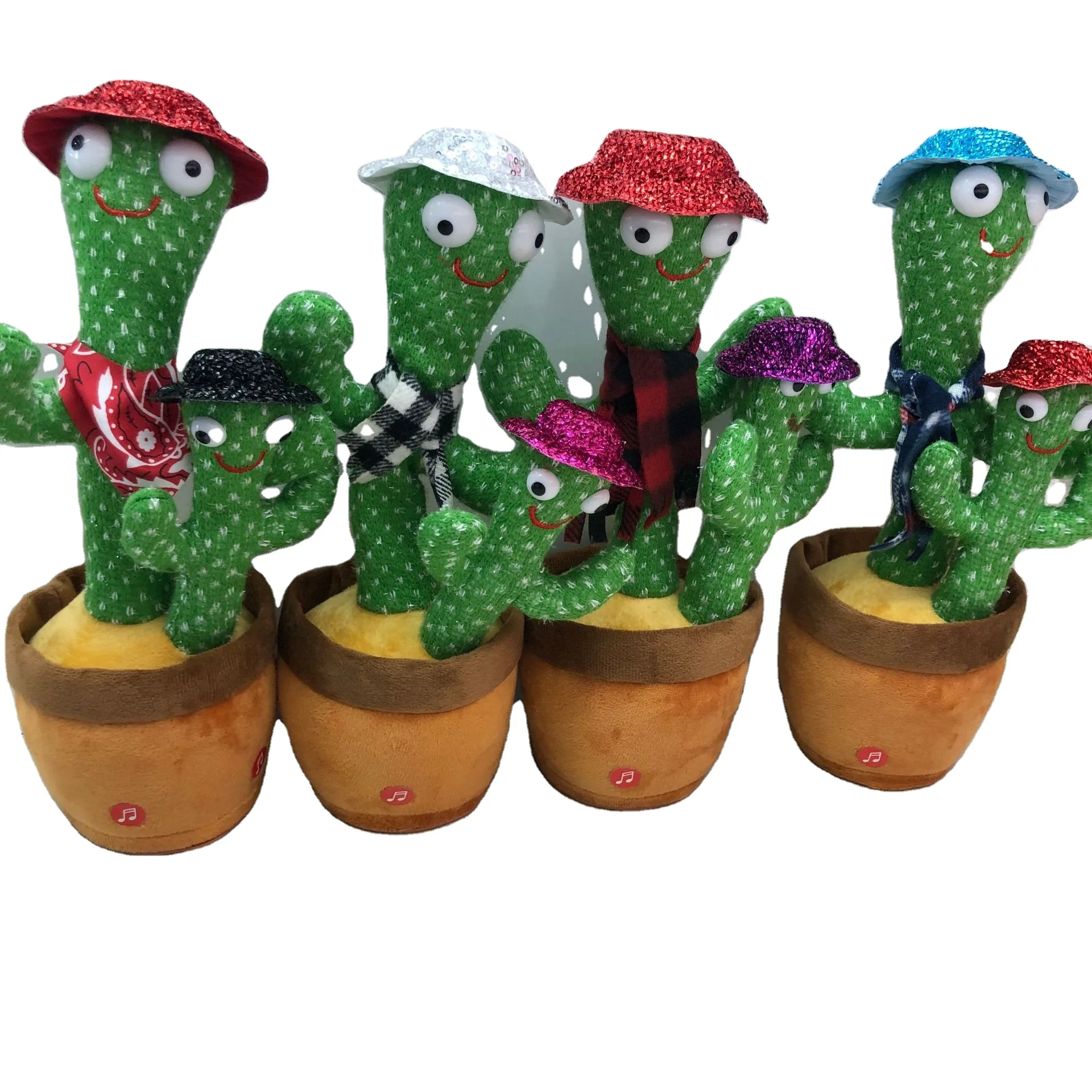 Electric plush toy factory Hot Sell 2022 Mother and son singing dancing and talking recording twisty cactus seriesm plushies