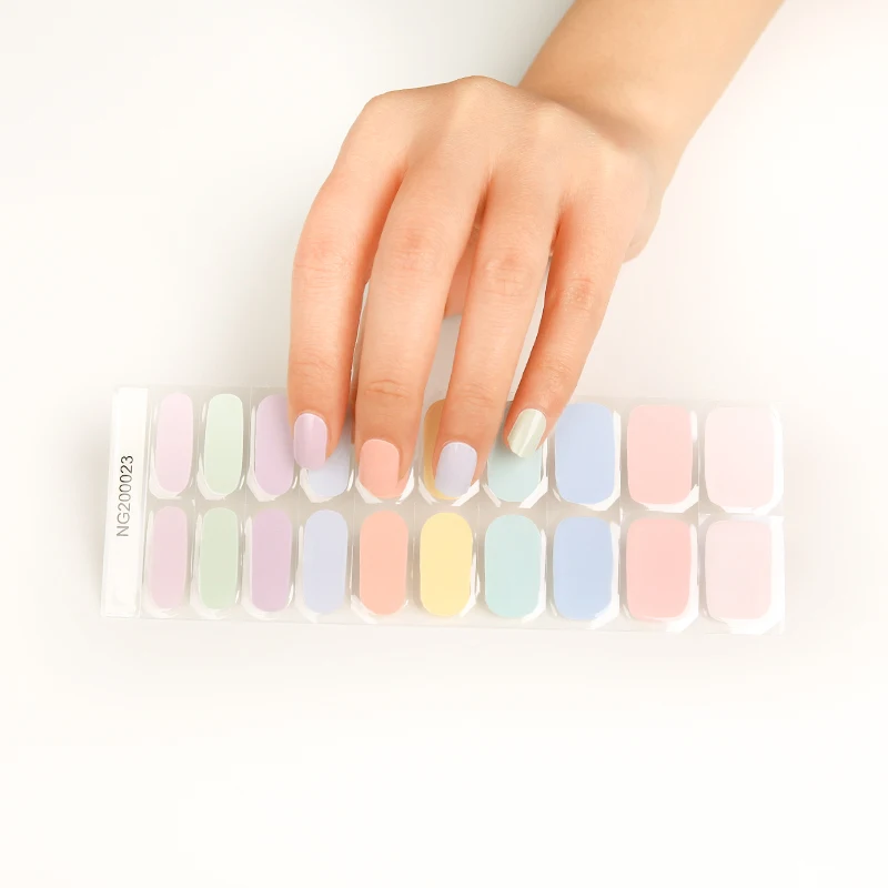 Korean style new gel nail sticker with UV lamp gel nail wraps