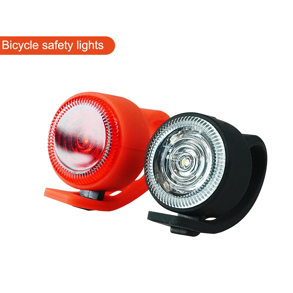 Customizable Logo Bike Accessory 2 Pack Silicone  Battery Mini Bicycle Light