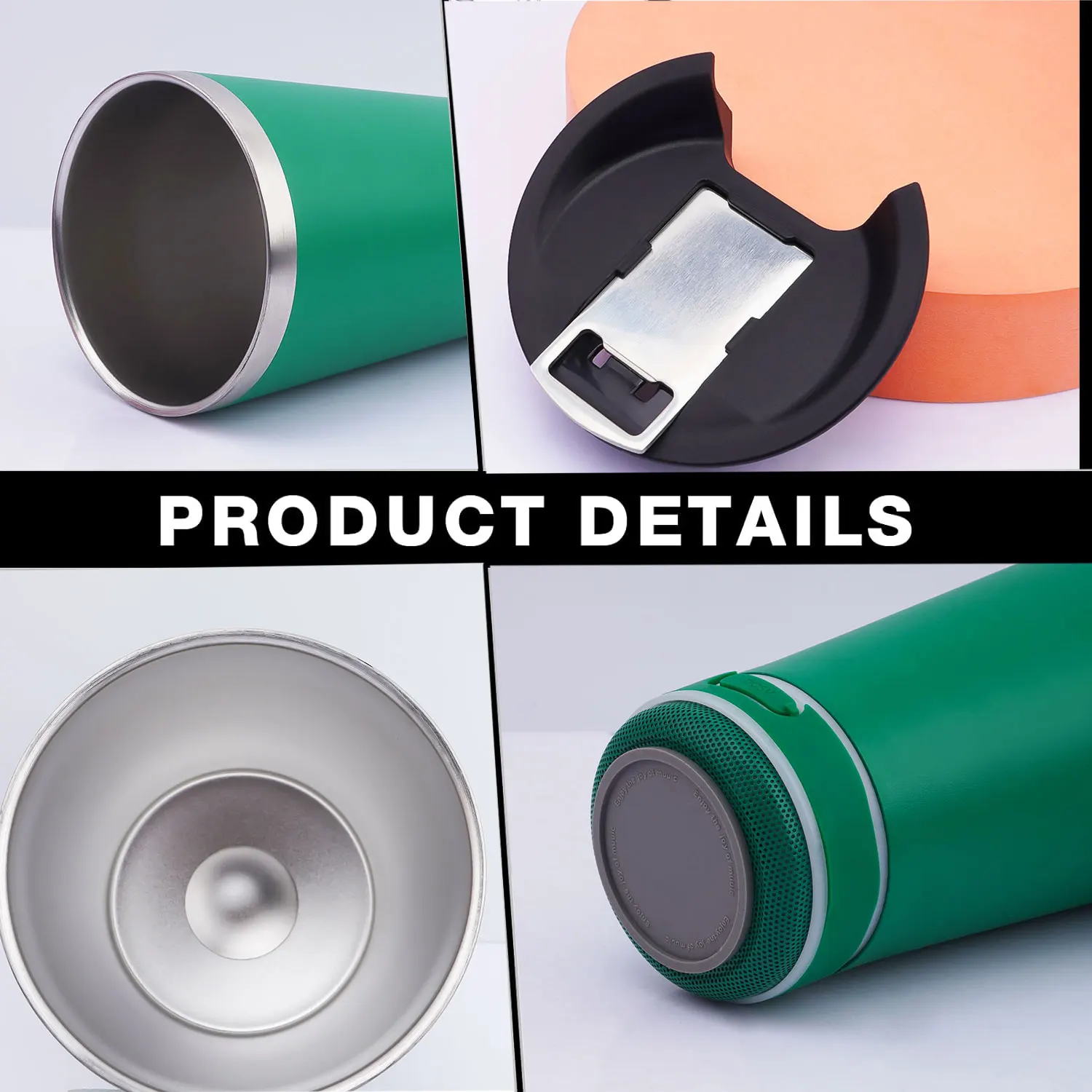 Outdoor Water Drink Sport Vacuum Flask   Smart Wireless Stereo Sound Music Speaker and Opener