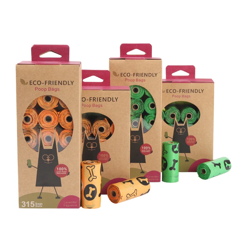 Pet Bag Custom Printed Biodegradable Dog Poop Bags Wholesale Very Many Choice Affordable Cute Cartons Plastic ISO Sustainable