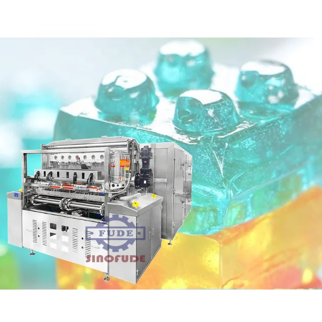 sweets manufacturing production line Full automatic VITAMIN pectin soft jelly gummy bear candy depositing making machine