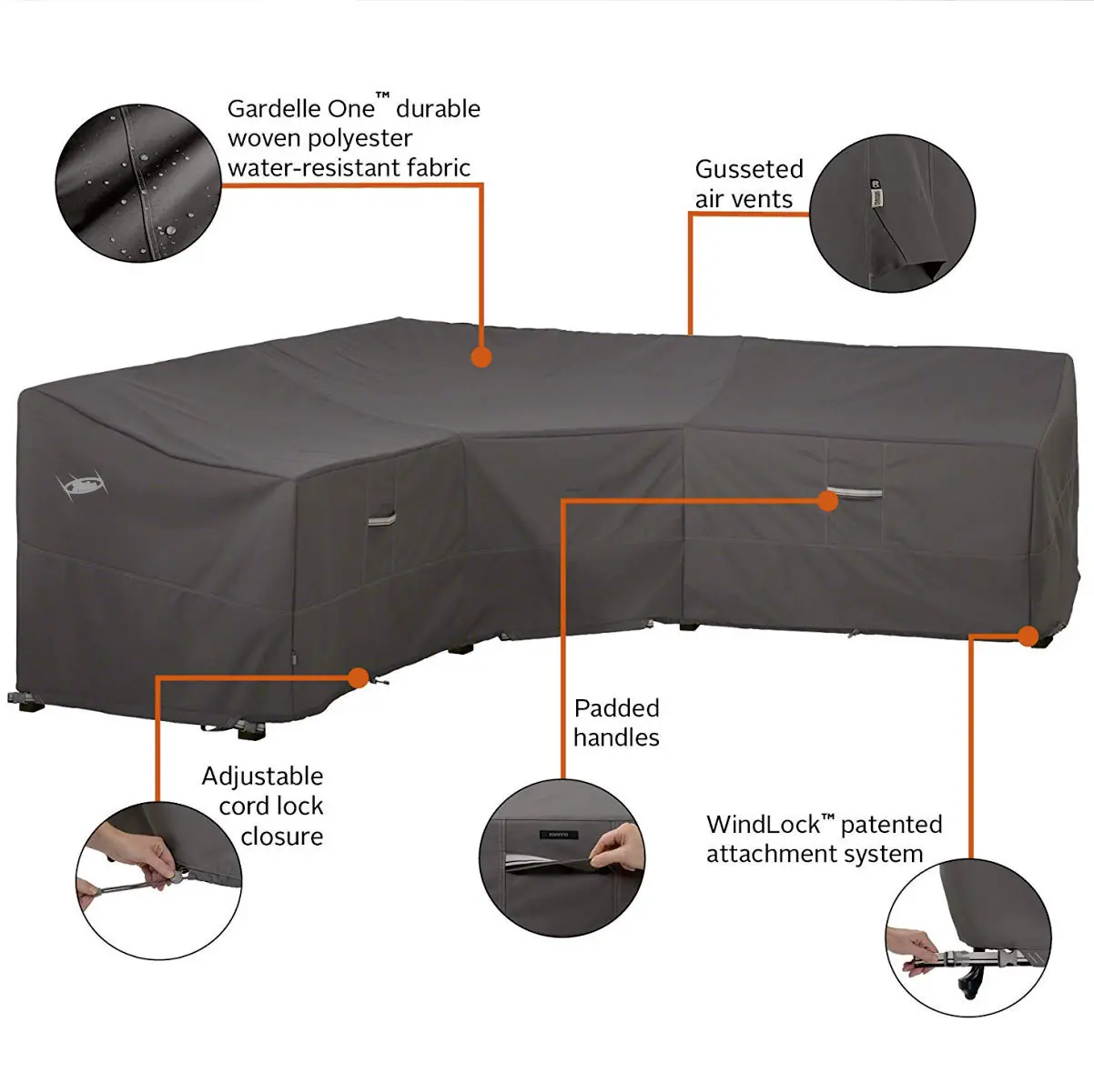 Factory Custom Logo Waterproof Oxford Cloth Patio Outdoor Furniture Sofa Cover L Shape