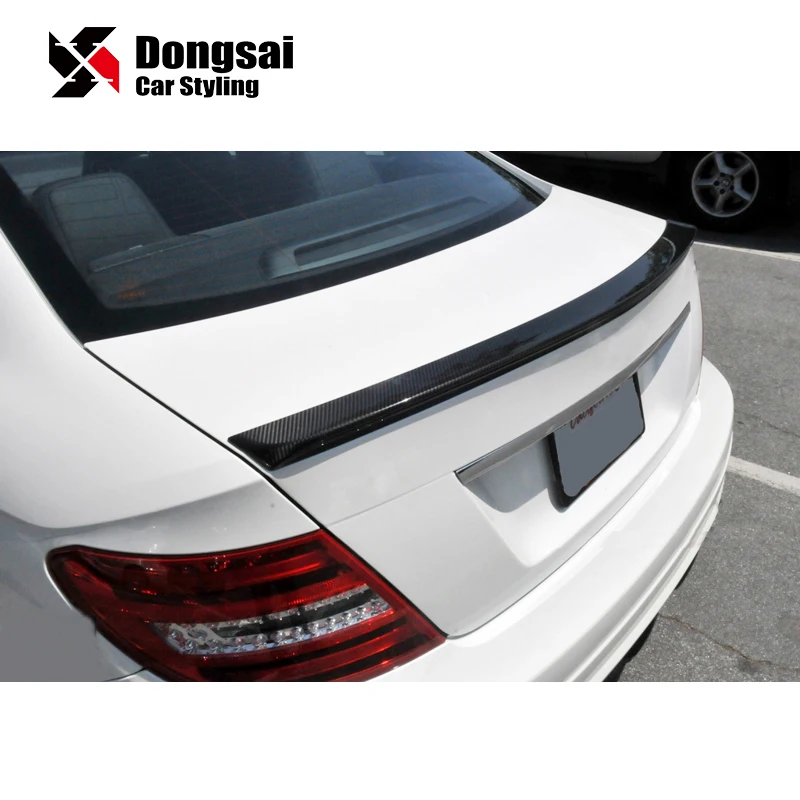 AMG Style Dry Carbon Rear Trunk Lip Wing Spoiler Ducktail for Mercedes Benz C Class W204 C63 AMG 2007-2014