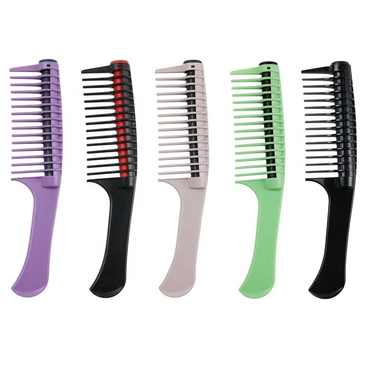 Private Label Anti static lady long hair large Tooth Comb Salon Hair Styling Tools Rolling Heart Hair Dyeing Brush (1600346865045)