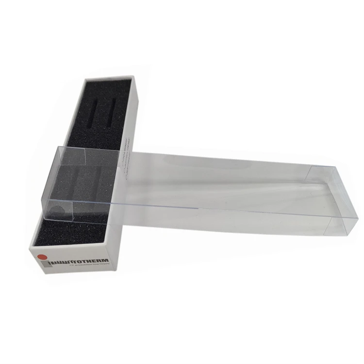 Custom High Quality Capacitor Pen Packaging Box Color Printed Logo Gift Box With Clear Lid And Foam Insert