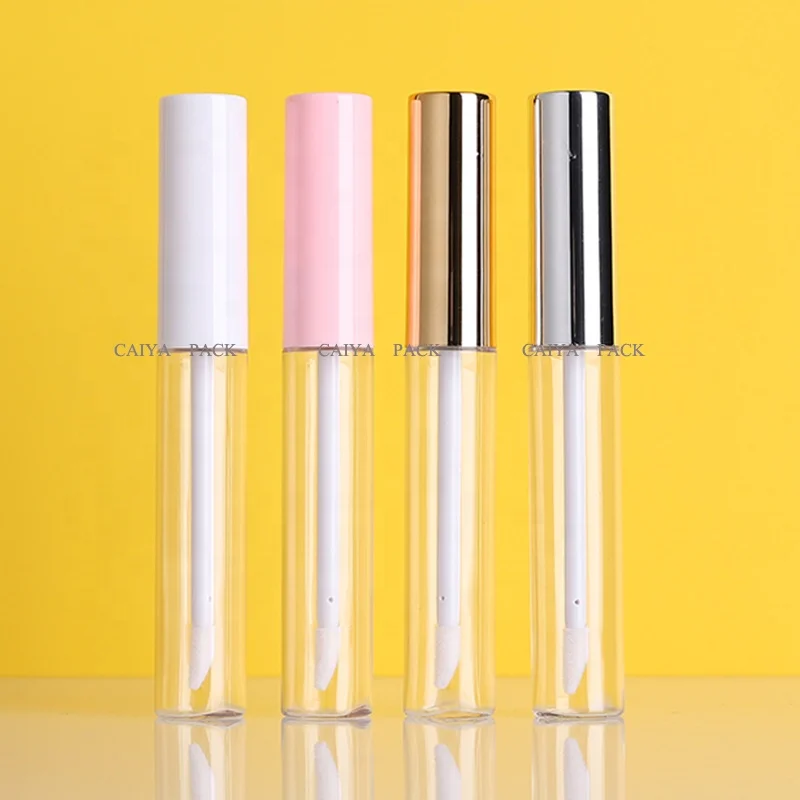 CAIYA 10ml mascara tube white pink gold black empty clear lipgloss tubes wholesale lip balm container cosmetic packaging custom