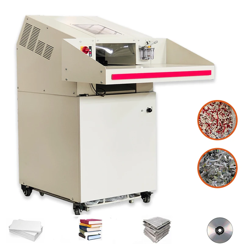 2024 Heavy Duty Industrial Paper Shredder Machine Cross-Cut Type Shred Function Paper Clip CD Card Electric Power Document