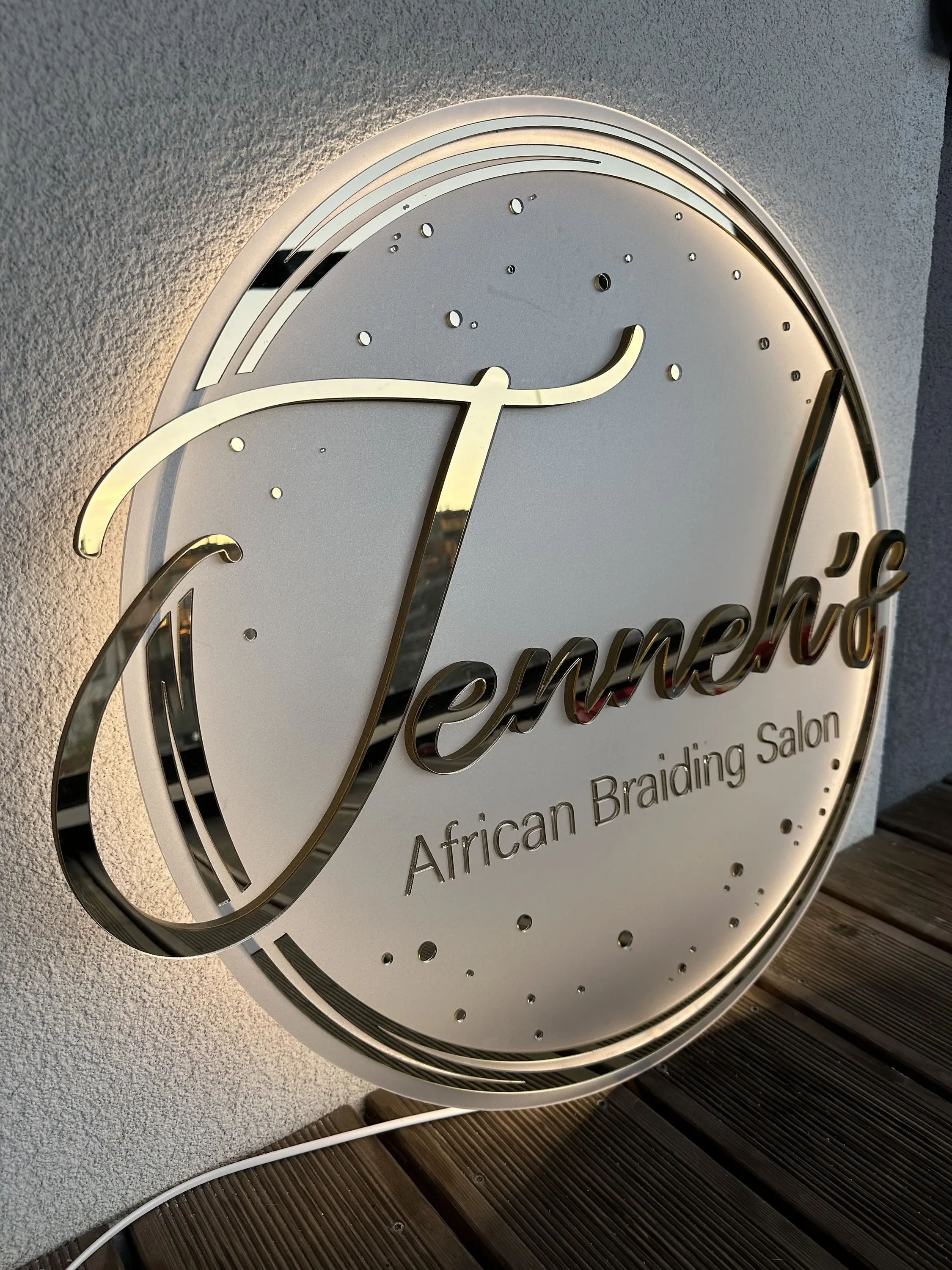 Acrylic salon sign Business name Sign with backlight Salon decor Personalised Acrylic Business Signage Business sign backlight