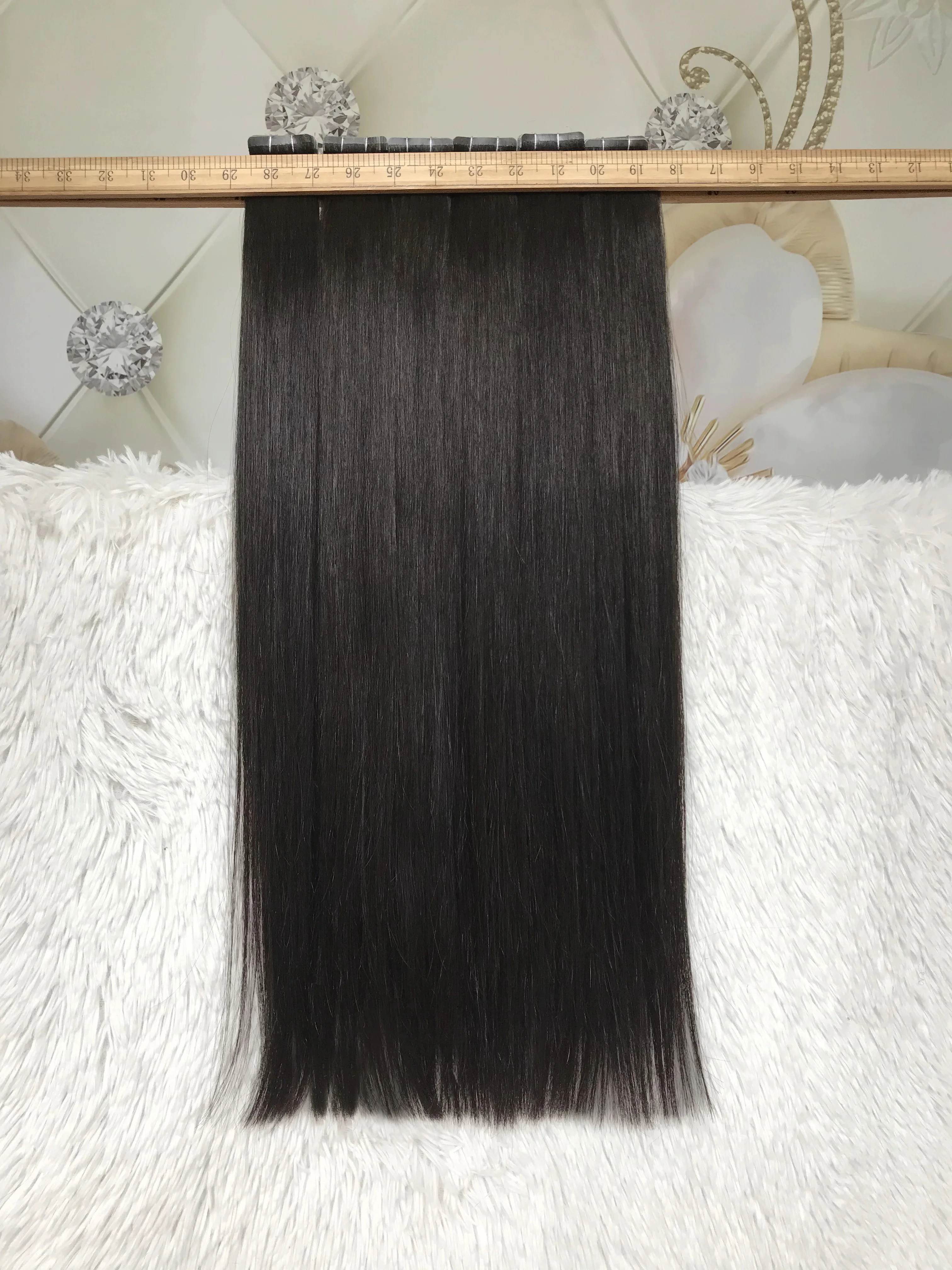 2024 Hot Selling Tape-In Hair Extensions Remy Grade Raw Virgin Human Hair Double Drawn
