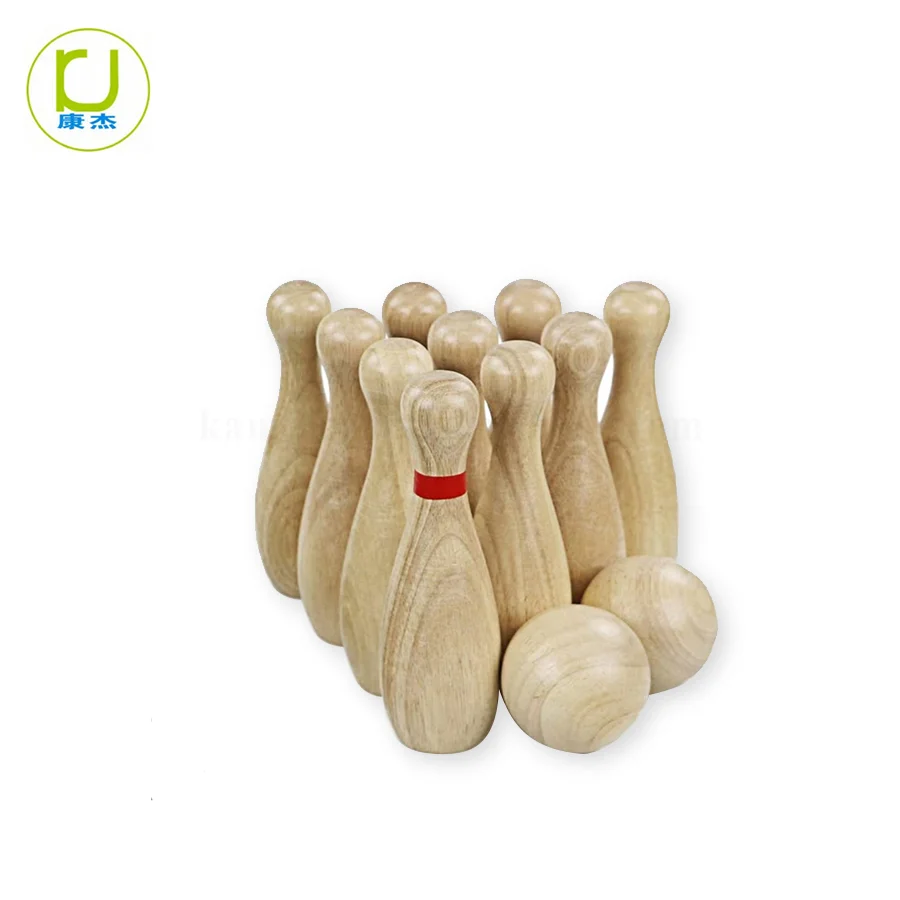 Outdoor Wooden Handicraft Skittle Ball Game with Carry Bag