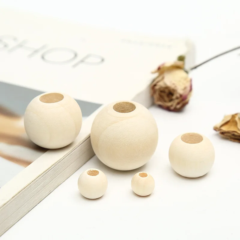 Natural Large Bulk Bracelet Necklace Jewelry Wooden Beads 10 12 15 18 20 25 30 mm Strand Round Loose Wood Beads