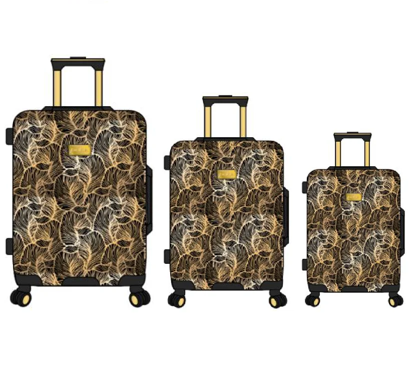 Лидер продаж 2020, красочный пластиковый комплект из 3 чемоданов для багажа