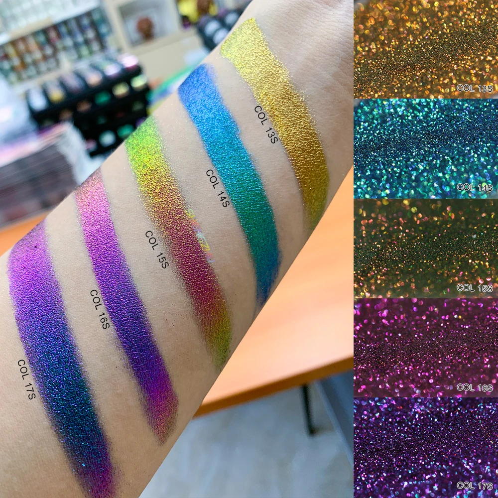 Cosmetic Grade Color Shift Chameleon Mica Color Loose Aurora Eyeshadow Multichrome Pigment Powder