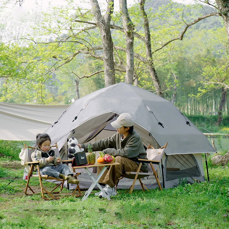 Camping  Hemisphere mushroom Dome Tent Geodesic structure 5+ Person Half ball Tent with stove jack hole  Suppliers Outdoor