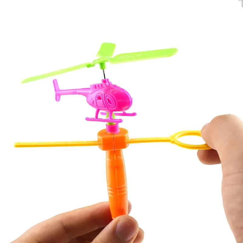 DIY Pull Line Helicopter Outdoor Games Kids Interactive Toys Birthday Party