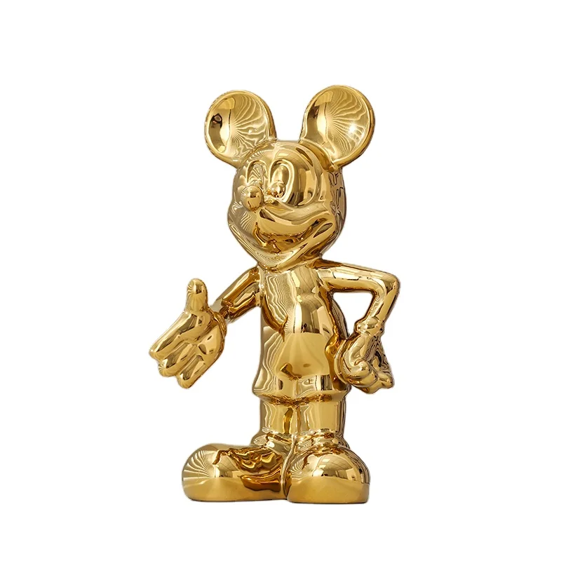 Home decoration resin art toy cartoon mouse ceramic character mouse decorative gift