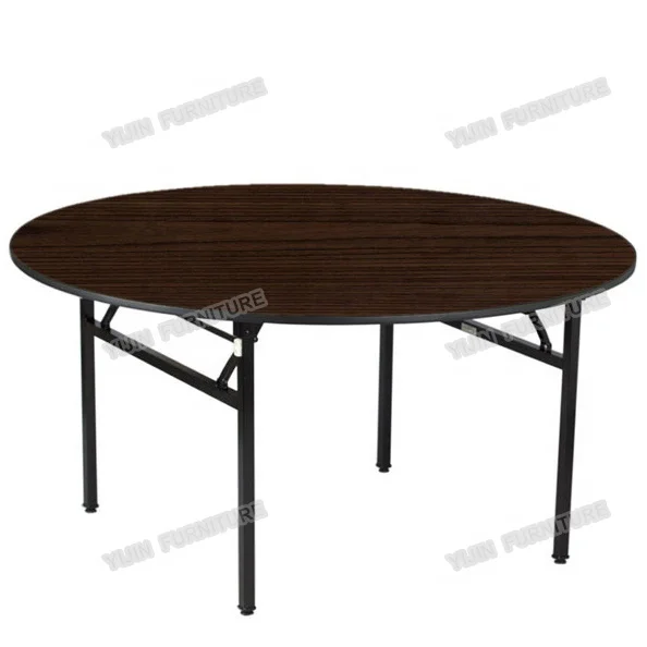 
Durable folding wooden laminate table top melamine round banquet hall tables  (62529129879)