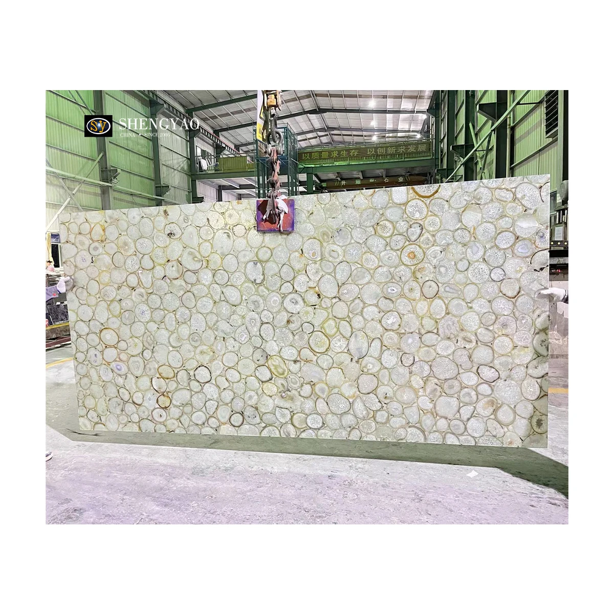 Custom Polished Natural White Crystal Quartz Agate Semi Precious Stone Slab and Tile
