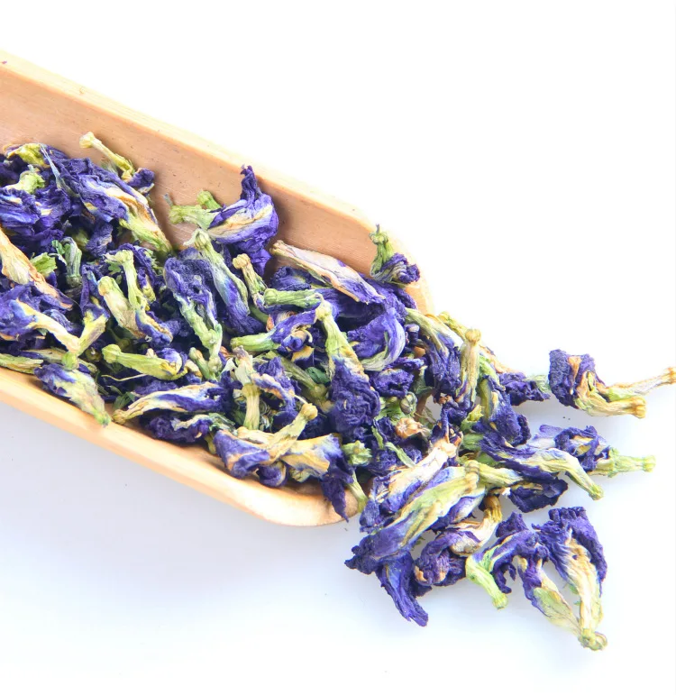 Новый Урожай Die Dou Hua Hu Die Lan сушеный цветок гороха бабочки Clitoria Ternatea l. Для чая для beauty100% натуральный органический чай