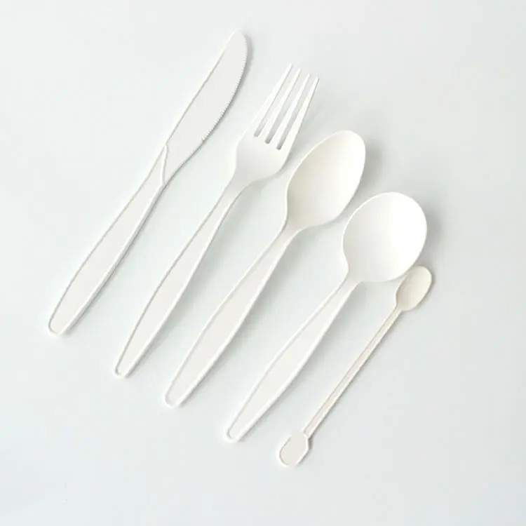 New Eco-friendly 100% PLA Polylactide Starch Plastic Biodegradable Cutlery Set